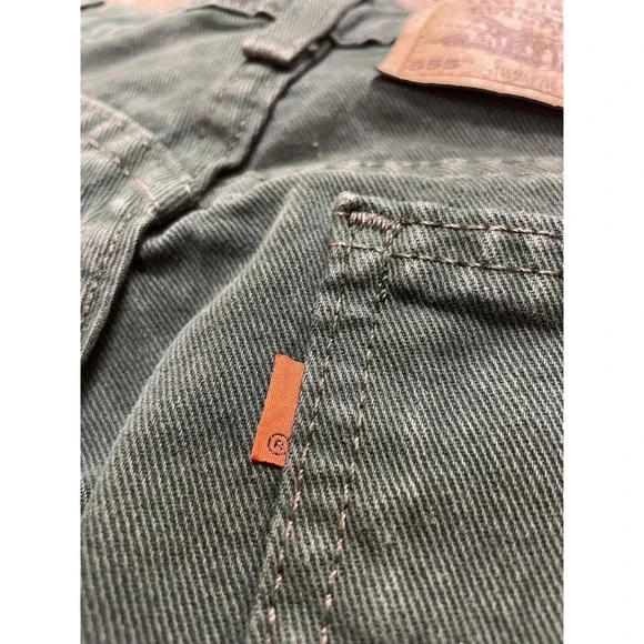 Vintage Levis 555 Jeans Mens 30x30 Green Relaxed Fit Straight Leg USA 90s